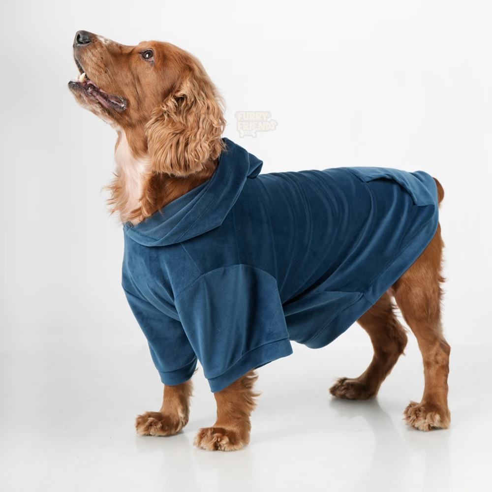 Soft Dog Hoodie Navy Blue