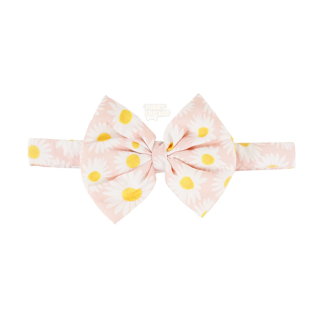 Light Pink and White flower design Bow