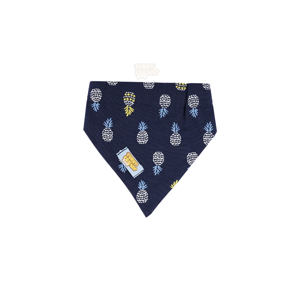 Pineapple design blue  bandana velcro